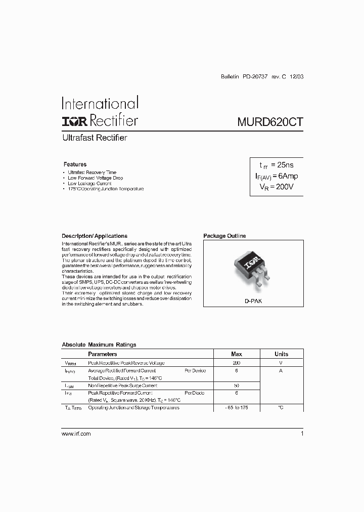 MURD620CTTR_754913.PDF Datasheet