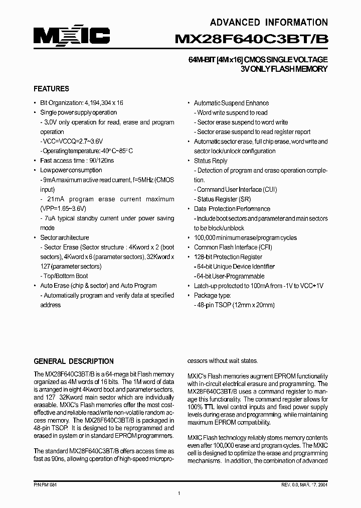 MX28F640C3BBTC-12_568610.PDF Datasheet
