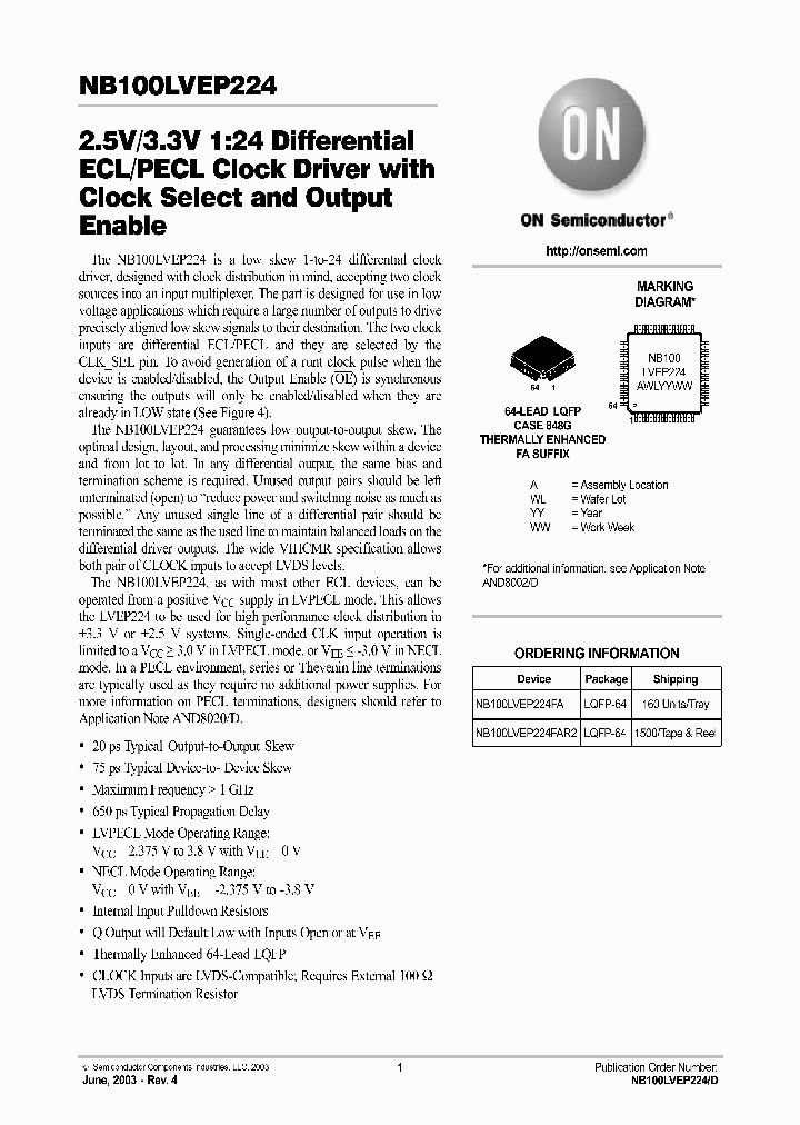 NB100LVEP224NBSP_223352.PDF Datasheet