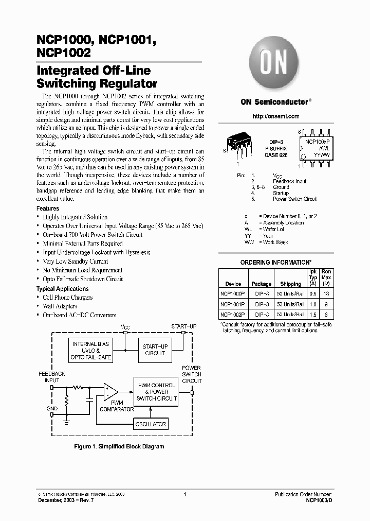 NCP1001P_756927.PDF Datasheet