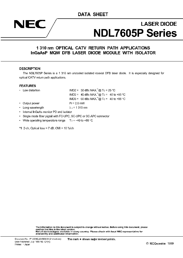 NDL7605P4D_604278.PDF Datasheet