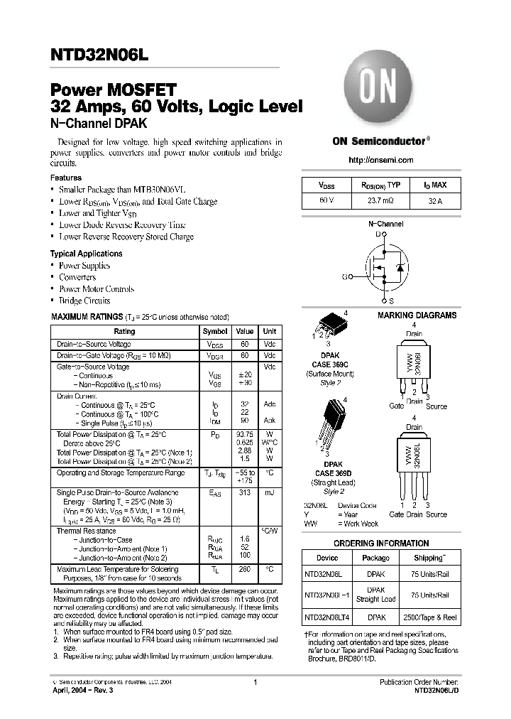 NTD32N06L_617397.PDF Datasheet