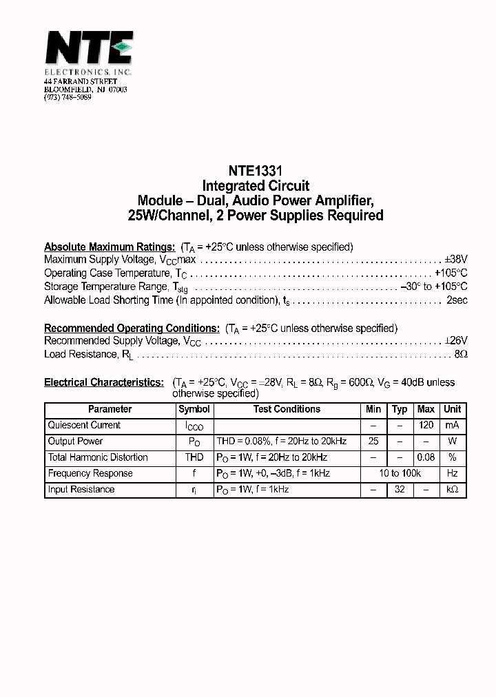 NTE1331_700052.PDF Datasheet