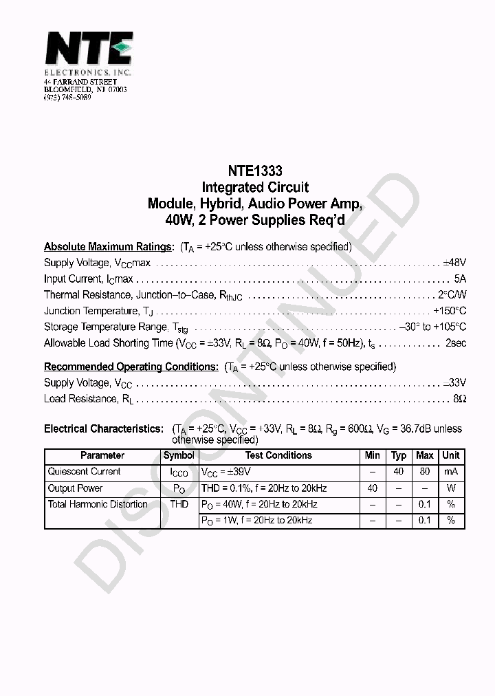 NTE1333_700053.PDF Datasheet