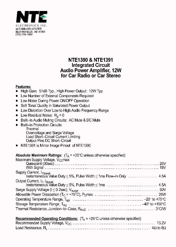NTE1390_559493.PDF Datasheet