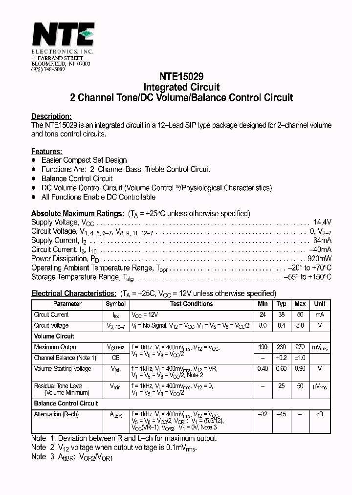 NTE15029_784316.PDF Datasheet