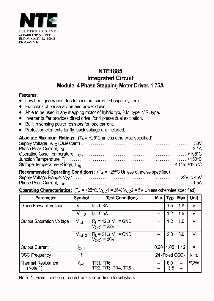 NTE1885_597518.PDF Datasheet