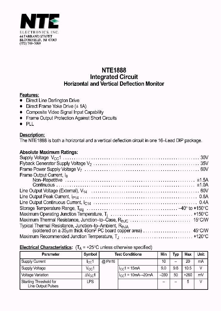 NTE1888_597519.PDF Datasheet