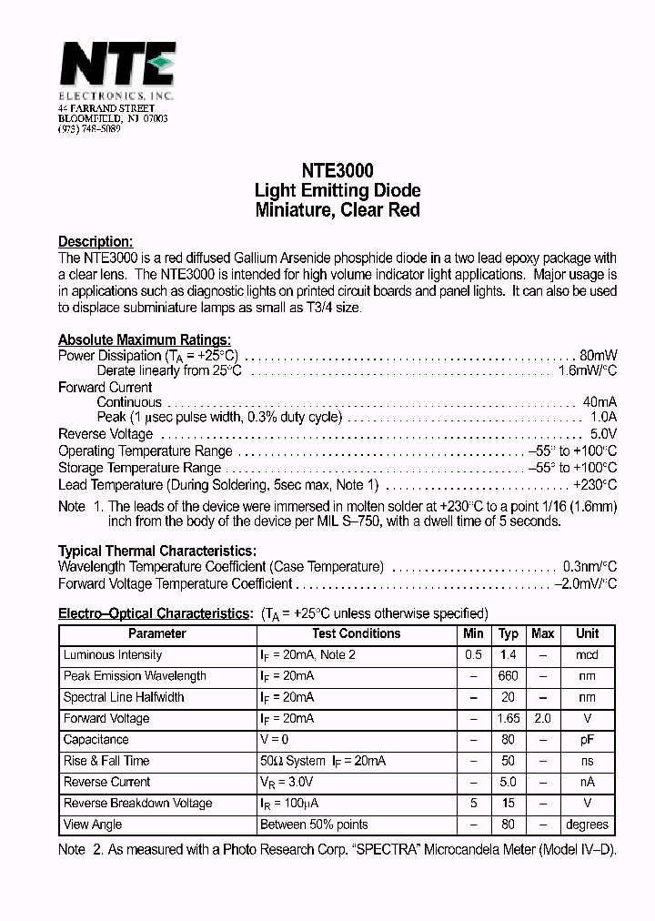 NTE3000_710419.PDF Datasheet
