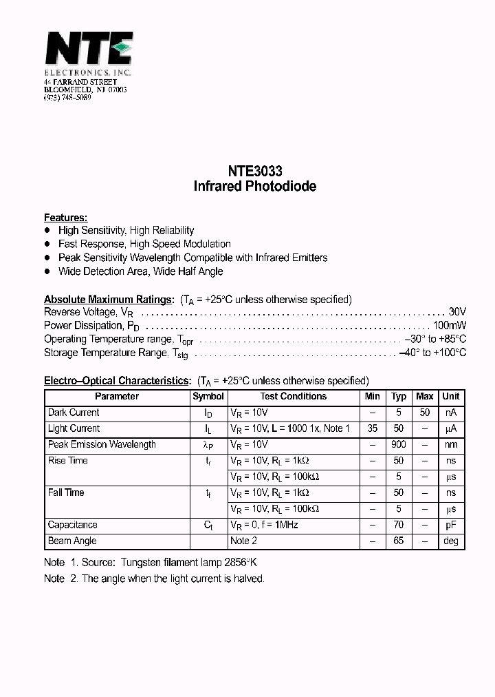 NTE3033_710360.PDF Datasheet