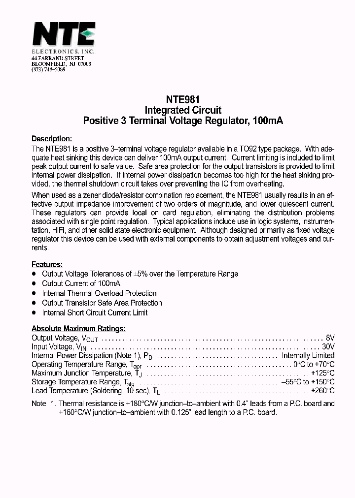 NTE981_646897.PDF Datasheet