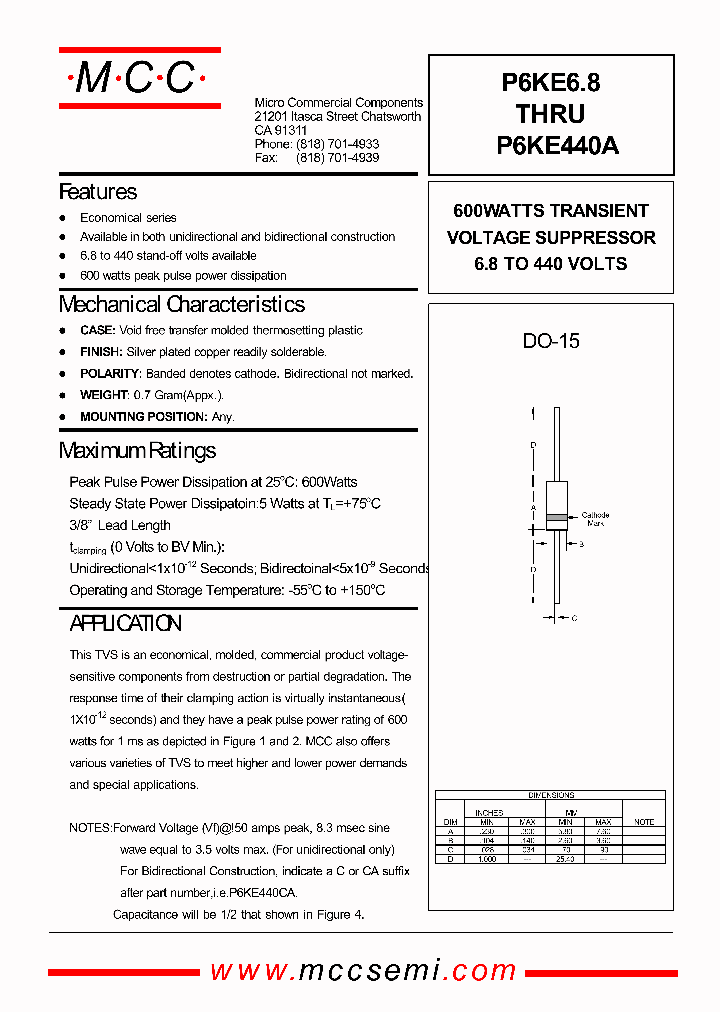 P6KE440A_628643.PDF Datasheet