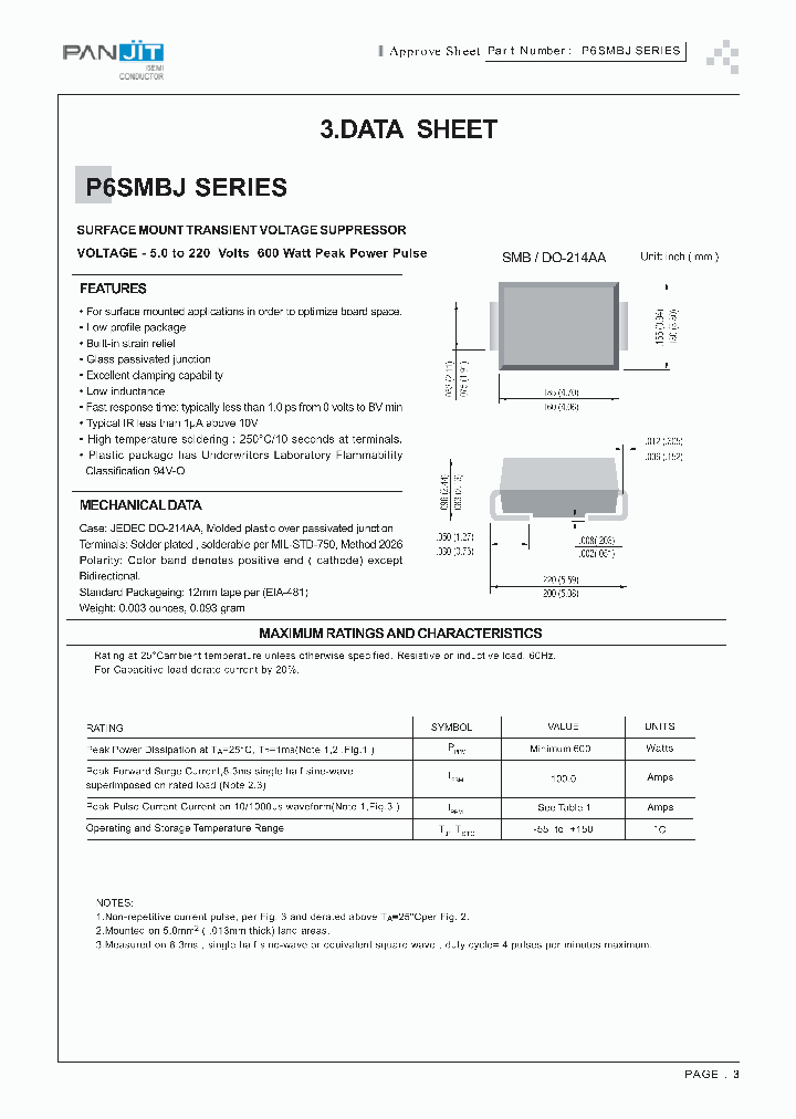 P6SMBJ13_564249.PDF Datasheet