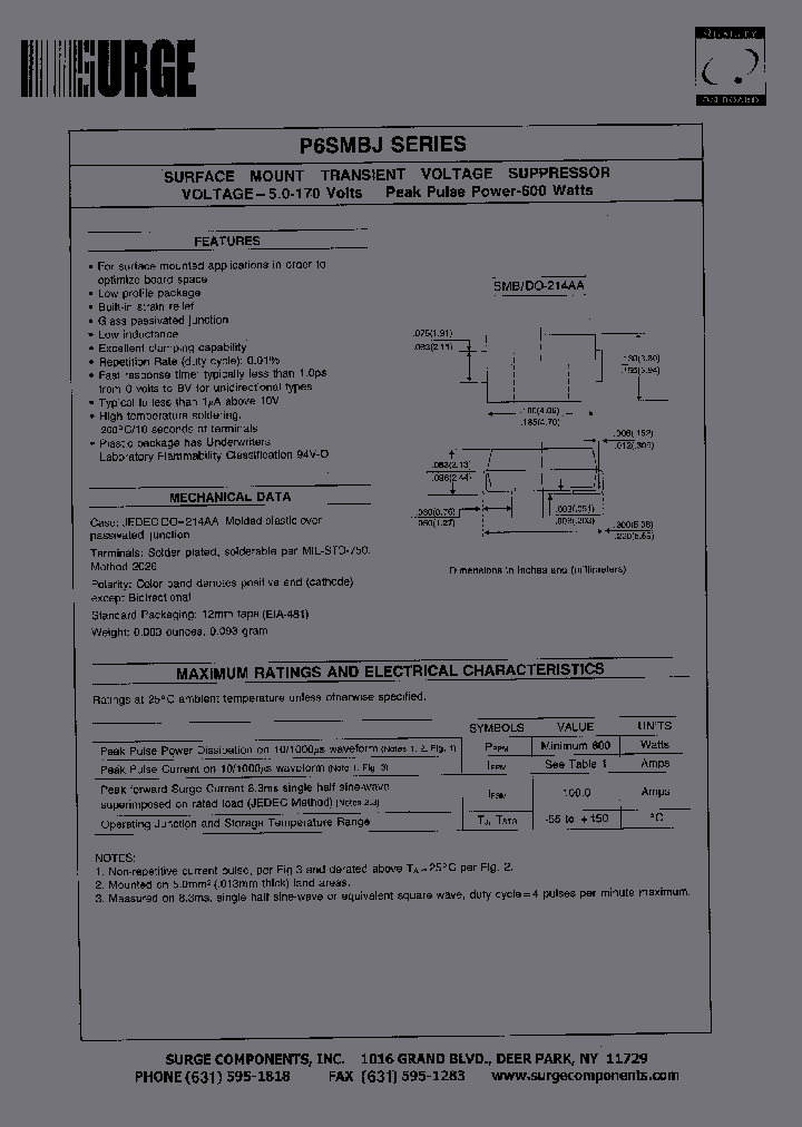 P6SMBJ13_564250.PDF Datasheet