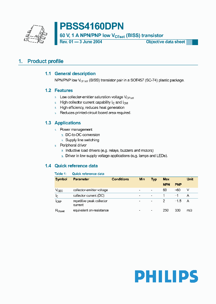 PBSS4160DPN_615054.PDF Datasheet