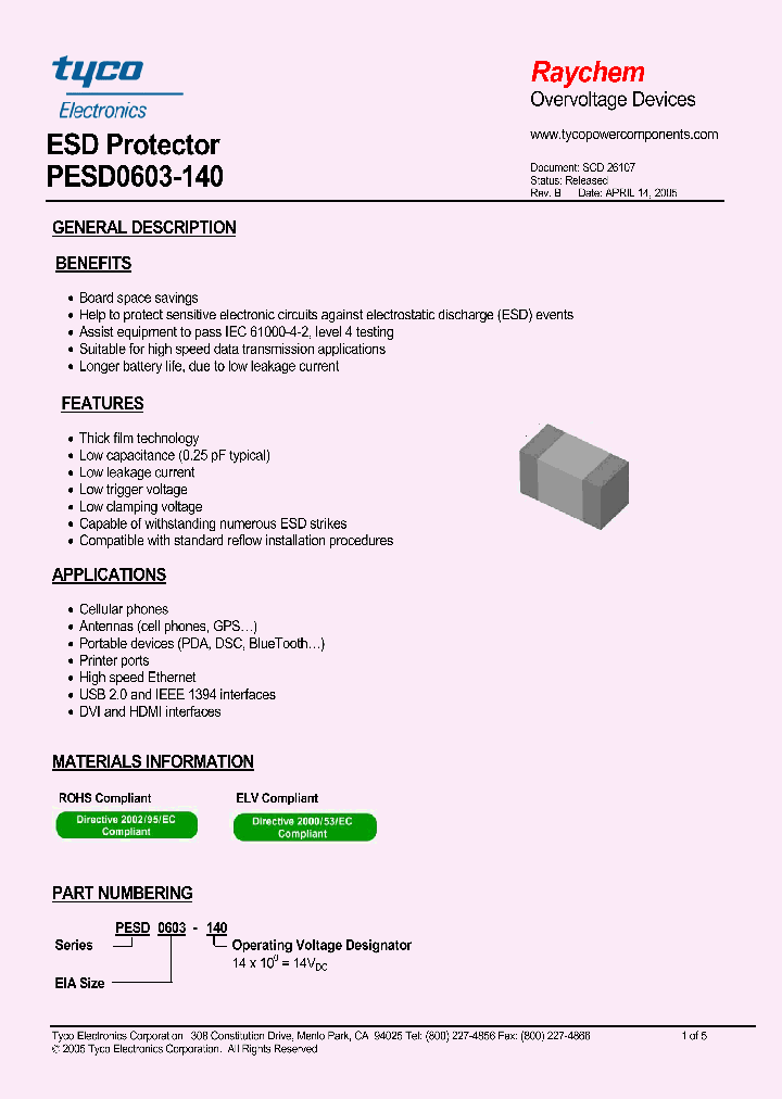PESD0603-140_598258.PDF Datasheet