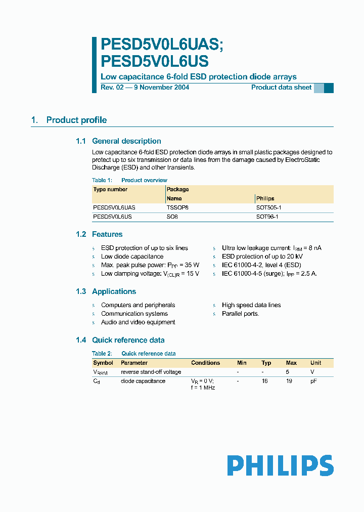 PESD5V0L6UAS_563985.PDF Datasheet