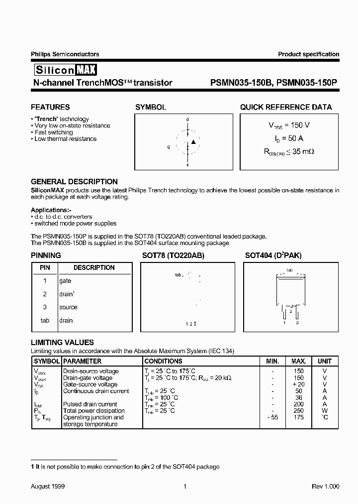 PSMN035-150P_615794.PDF Datasheet
