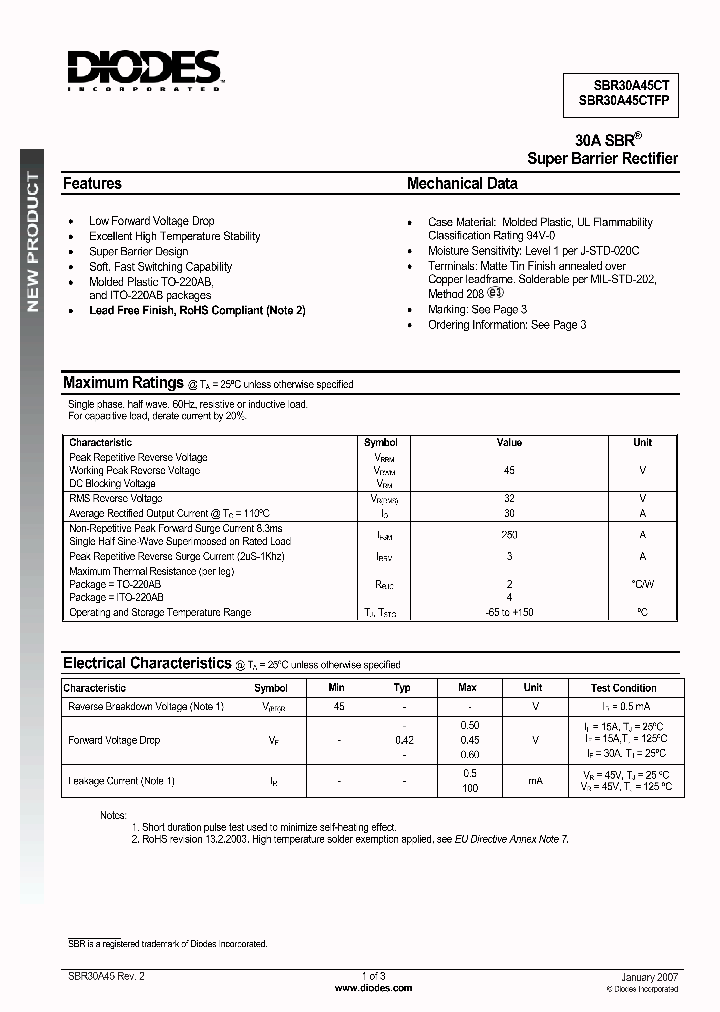 SBR30A45CTFP_723982.PDF Datasheet
