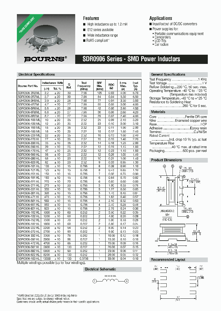 SDR0906-152KL_695234.PDF Datasheet