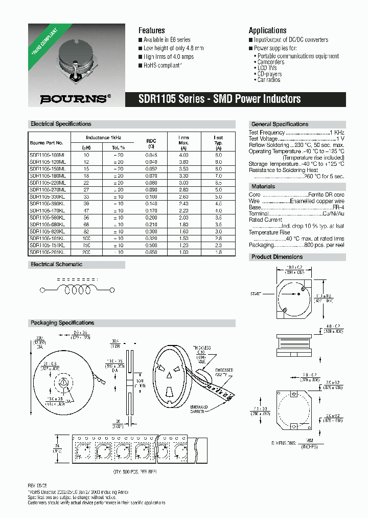 SDR1105-100ML_695304.PDF Datasheet