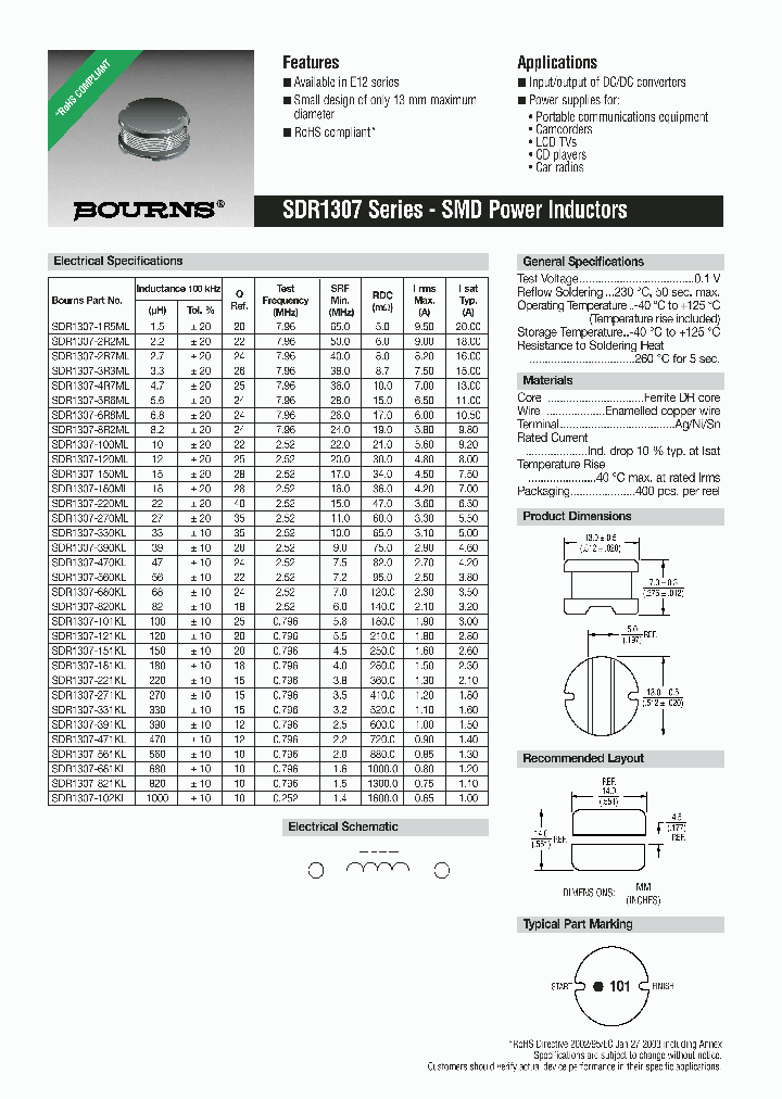 SDR1307-150ML_695331.PDF Datasheet