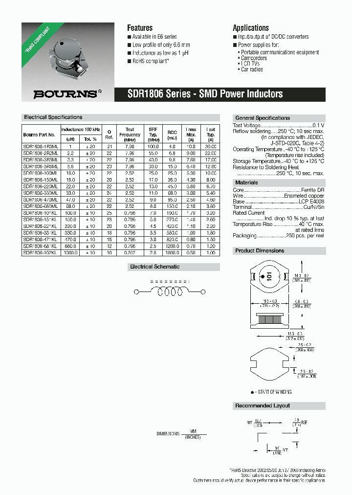 SDR1806-101KL_695358.PDF Datasheet
