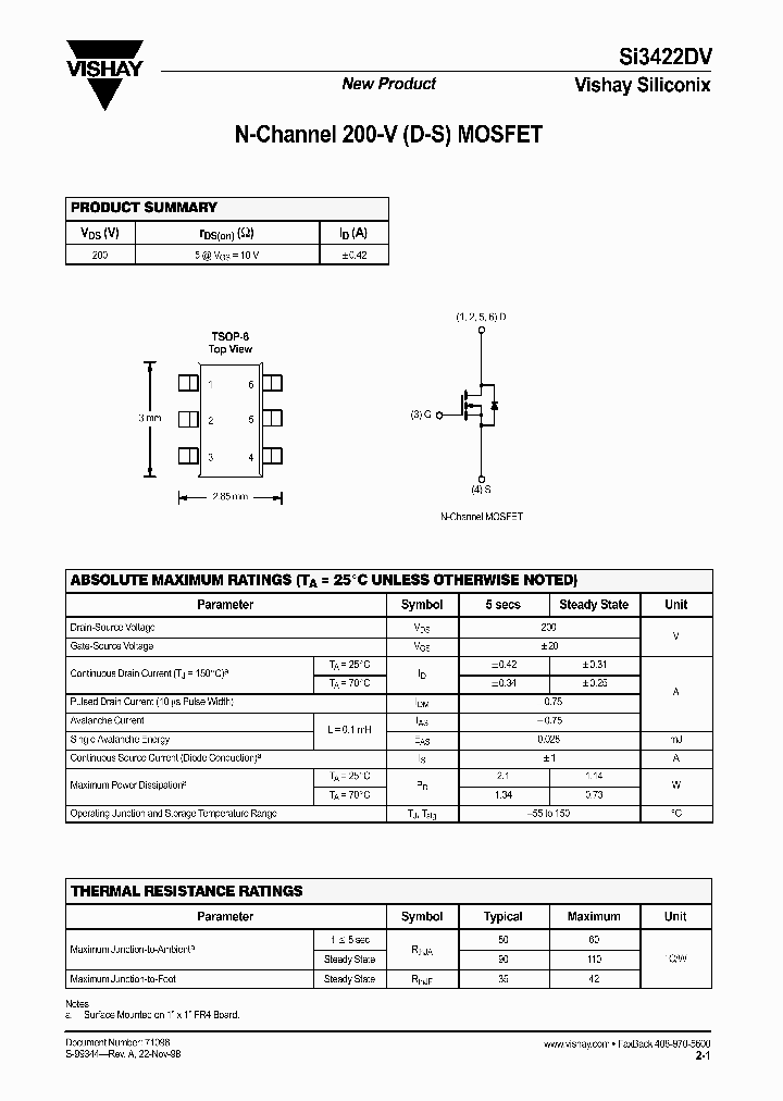 SI3422DV_560640.PDF Datasheet