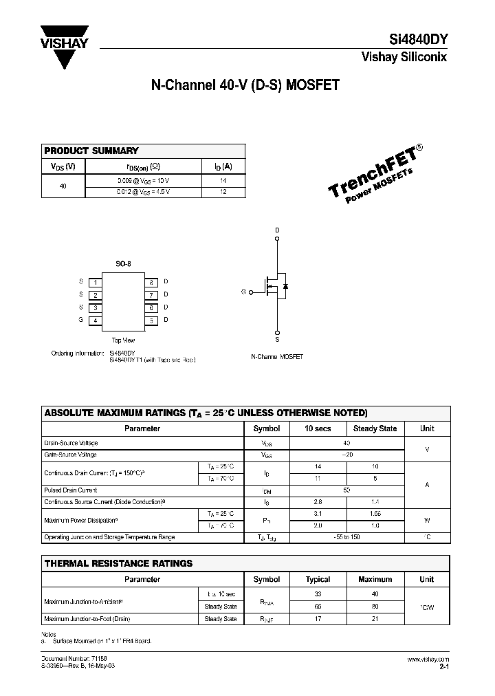 SI4840DY_186953.PDF Datasheet
