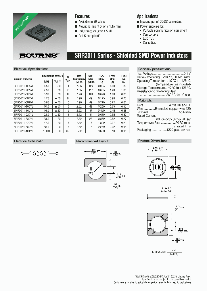 SRR3011-101YL_695899.PDF Datasheet