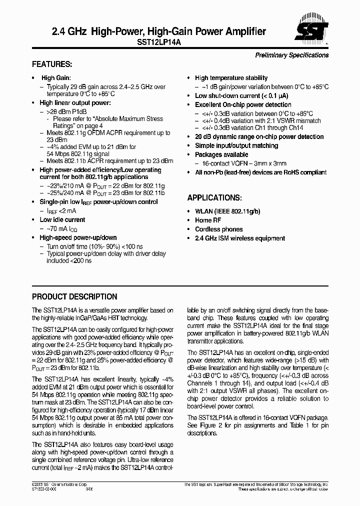 SST12LP14A-QVCE-K_733990.PDF Datasheet