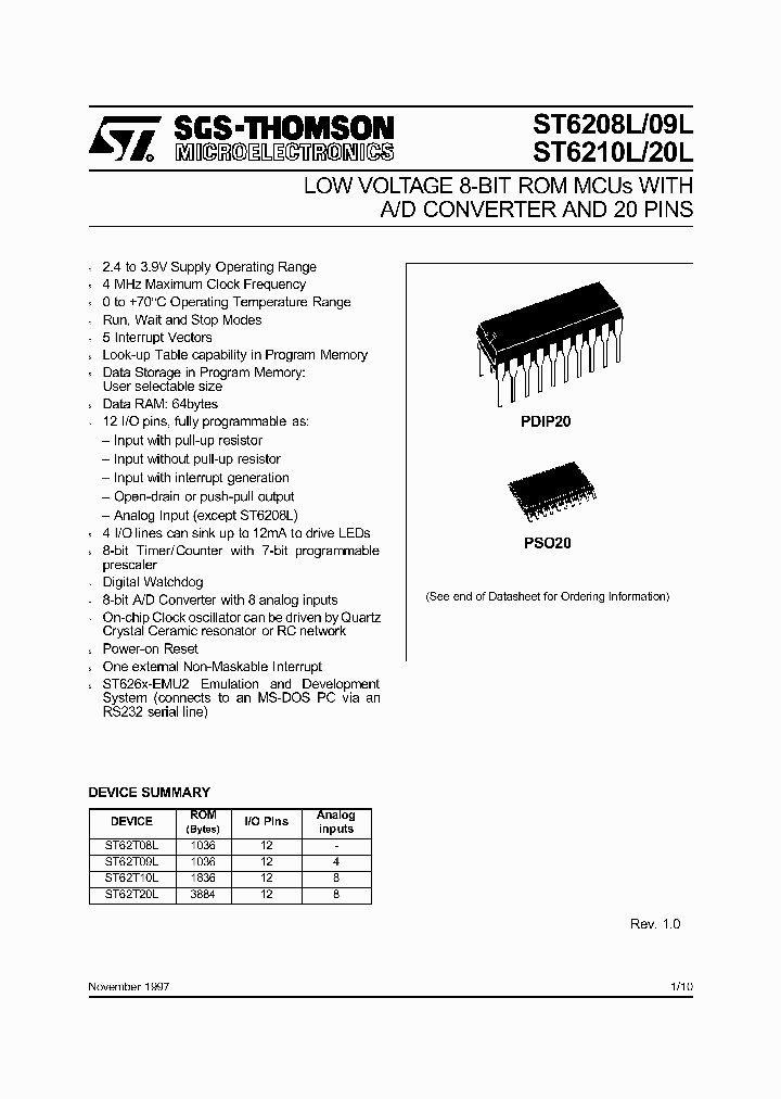ST6210L_73799.PDF Datasheet