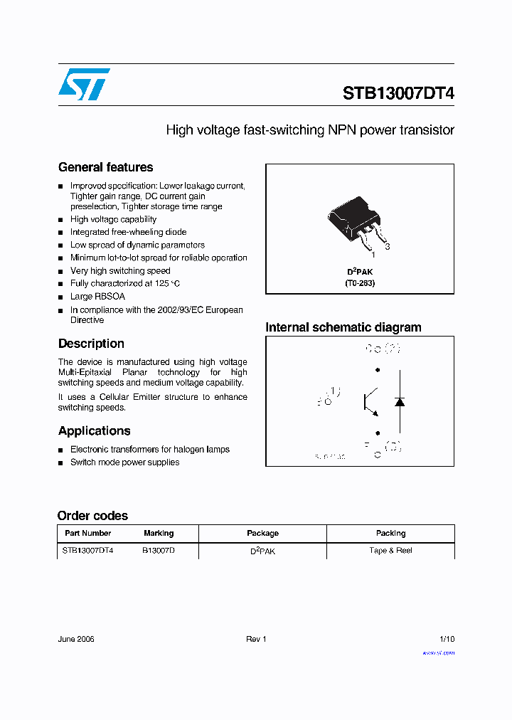 STB13007DT4_741017.PDF Datasheet