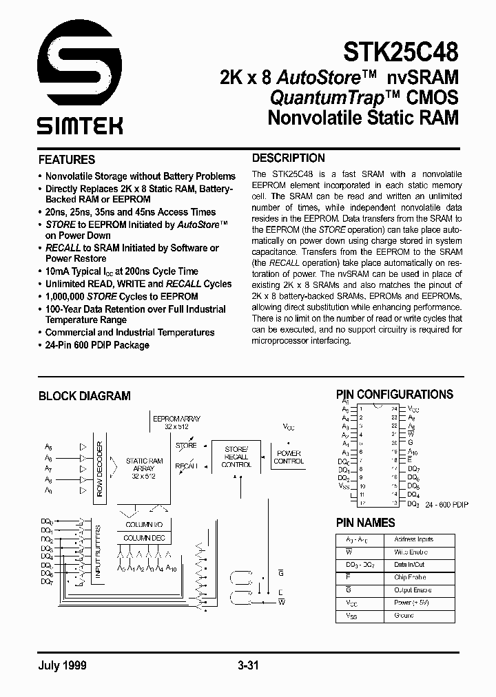 STK25C48_77227.PDF Datasheet