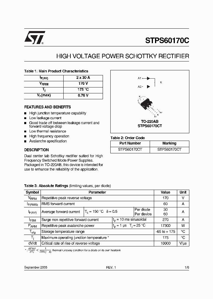 STPS60170C_610831.PDF Datasheet