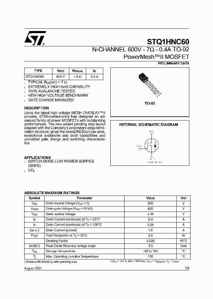 STQ1HNC60_590749.PDF Datasheet