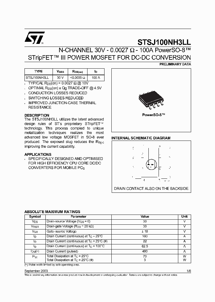 STSJ100NH3LL_740804.PDF Datasheet