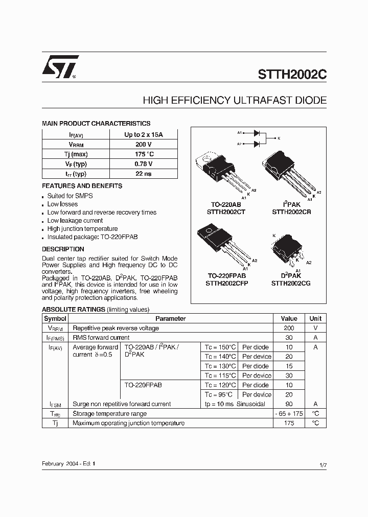 STTH2002C_687608.PDF Datasheet