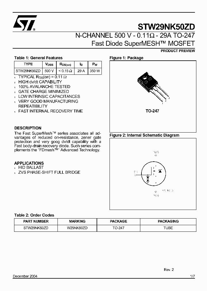 STW29NK50ZD_637268.PDF Datasheet