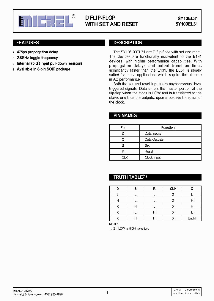 SY10EL31ZG_760354.PDF Datasheet