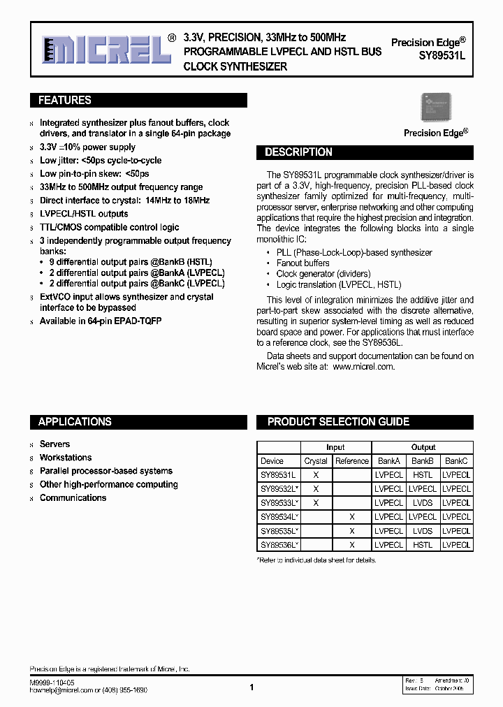 SY89531LHCTR_703936.PDF Datasheet