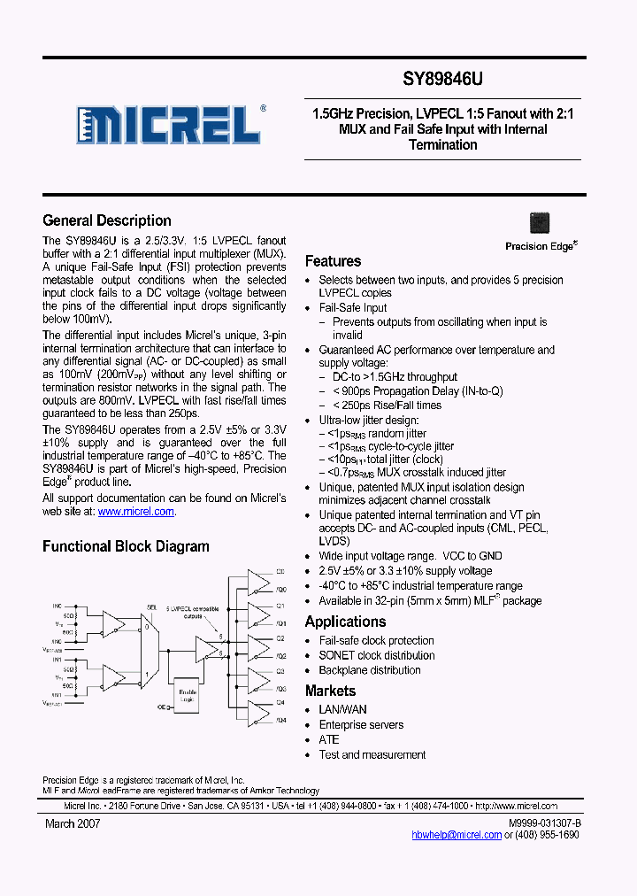 SY89846UMGTR_746678.PDF Datasheet