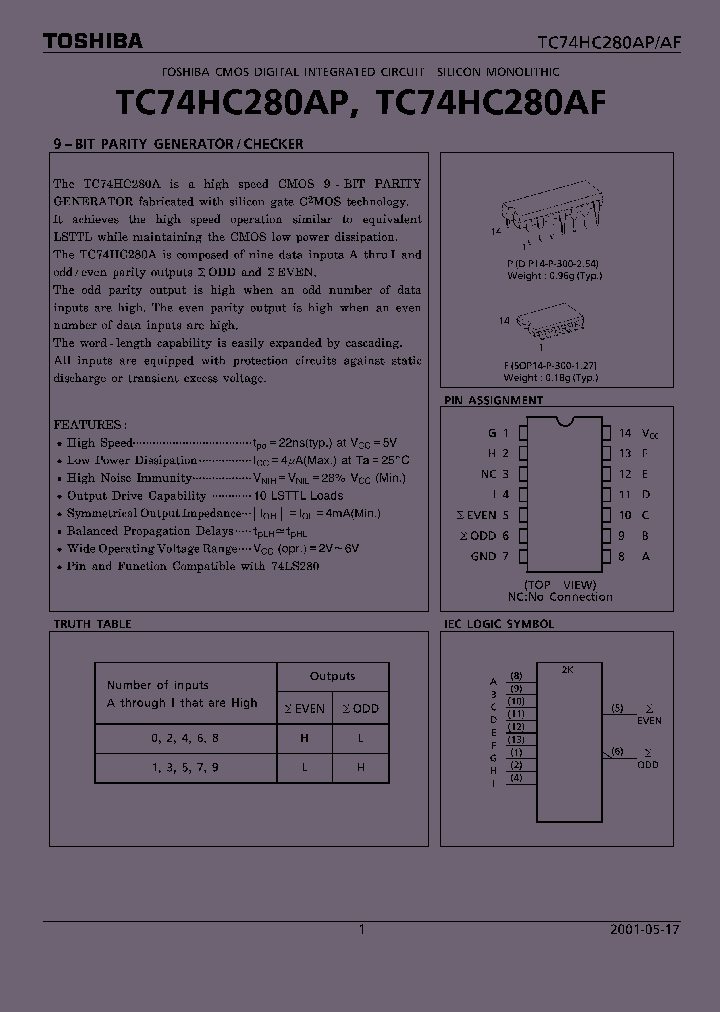 TC74HC280AP_659772.PDF Datasheet