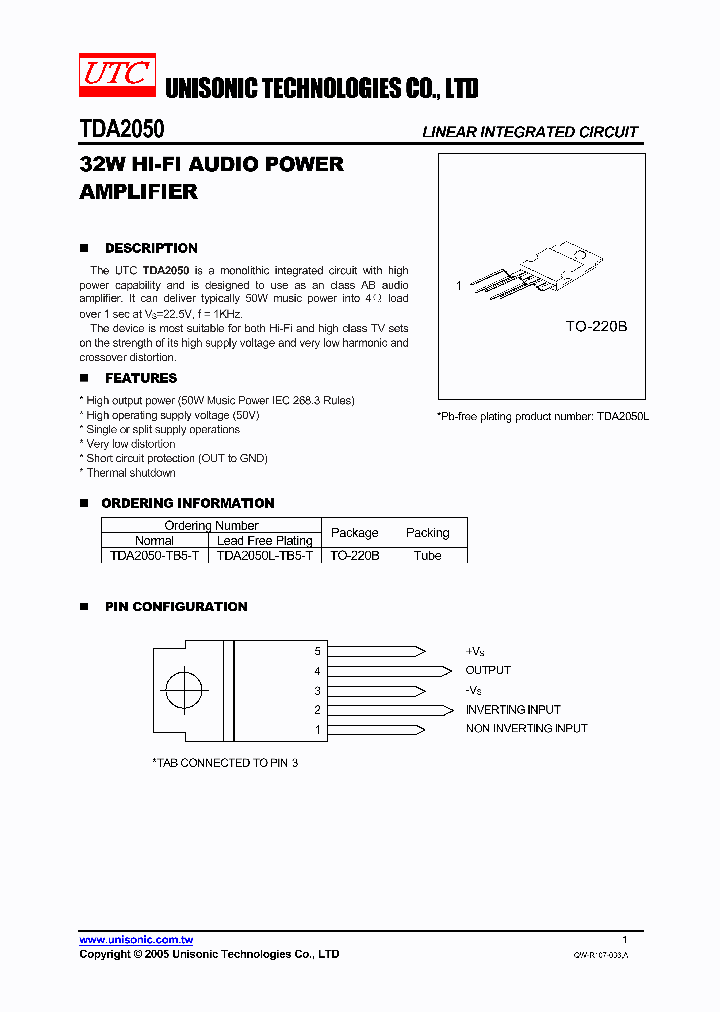 TDA2050-TB5-T_746460.PDF Datasheet