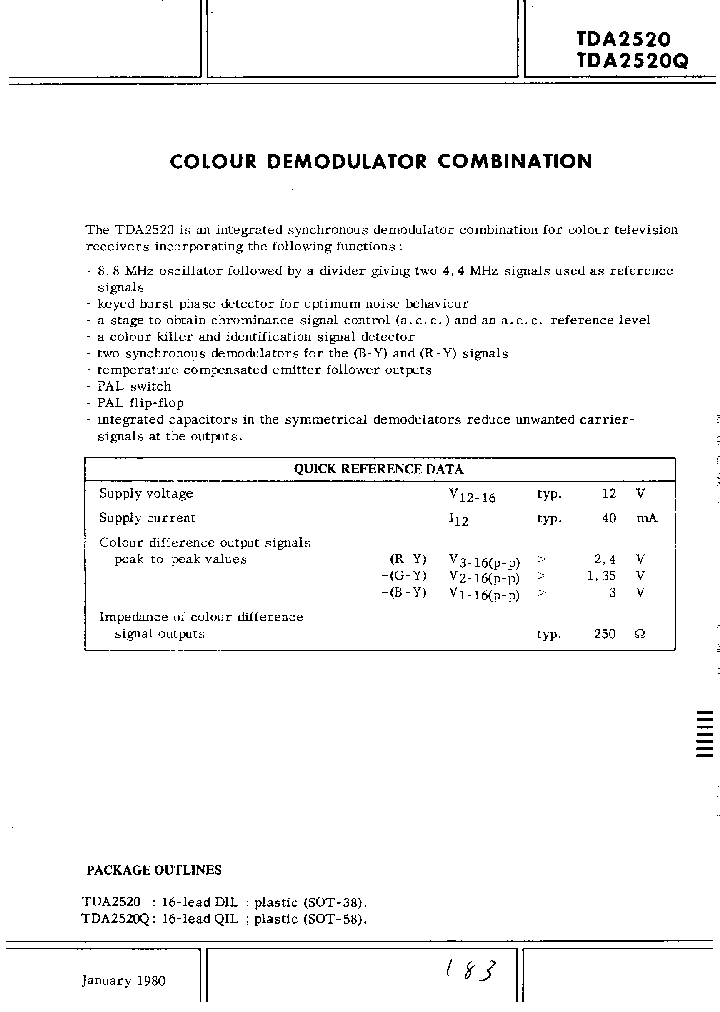TDA2520_771271.PDF Datasheet