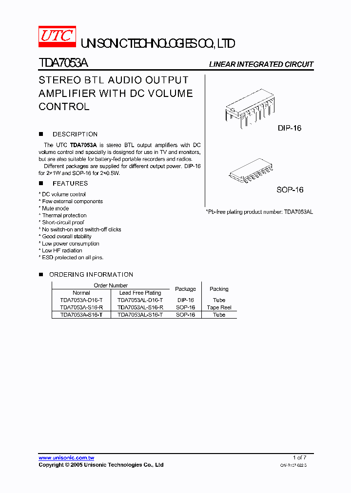 TDA7053A-S16-T_746464.PDF Datasheet