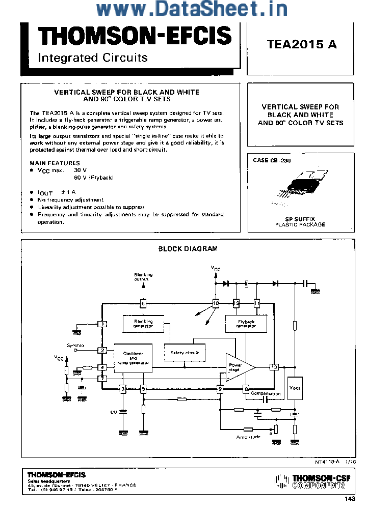TEA2015A_716440.PDF Datasheet