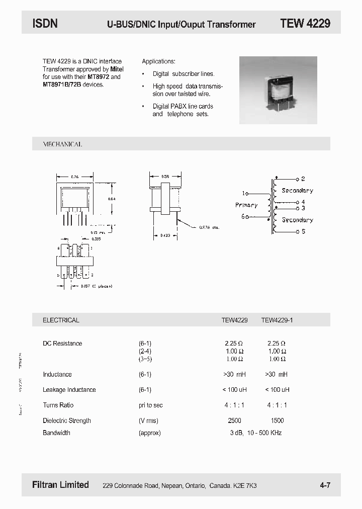 TEW4229_725761.PDF Datasheet