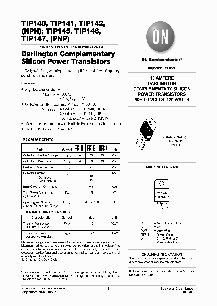 TIP141G_751761.PDF Datasheet