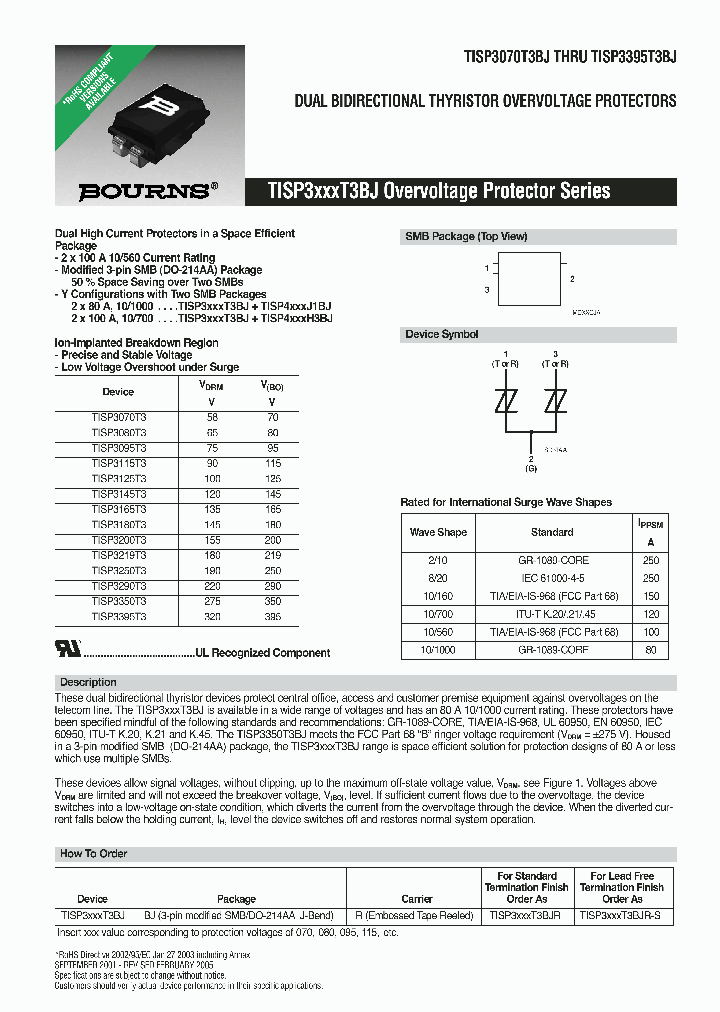 TISP3080T3_694098.PDF Datasheet